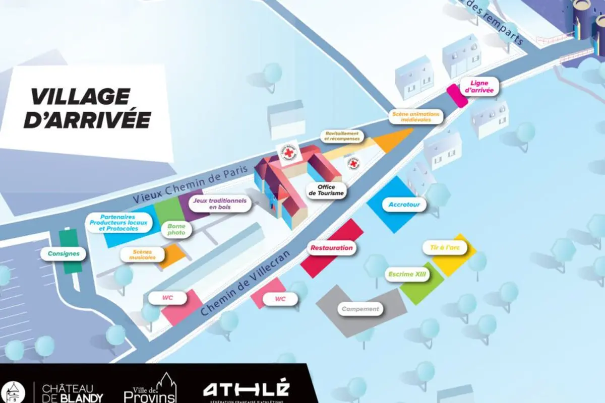 Marathon M&eacute;di&eacute;val de Seine-et-Marne : Plan Village