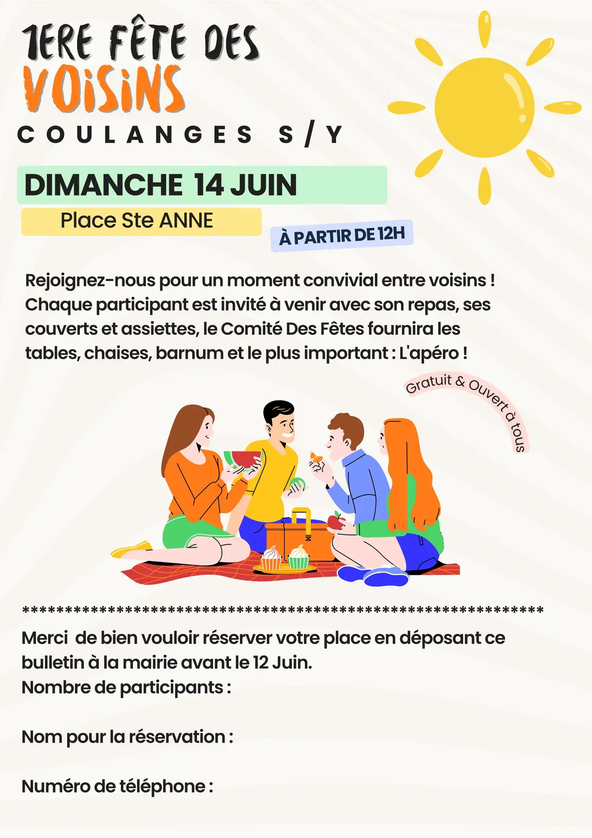 1ère fête des voisins à Coulanges-sur-Yonne