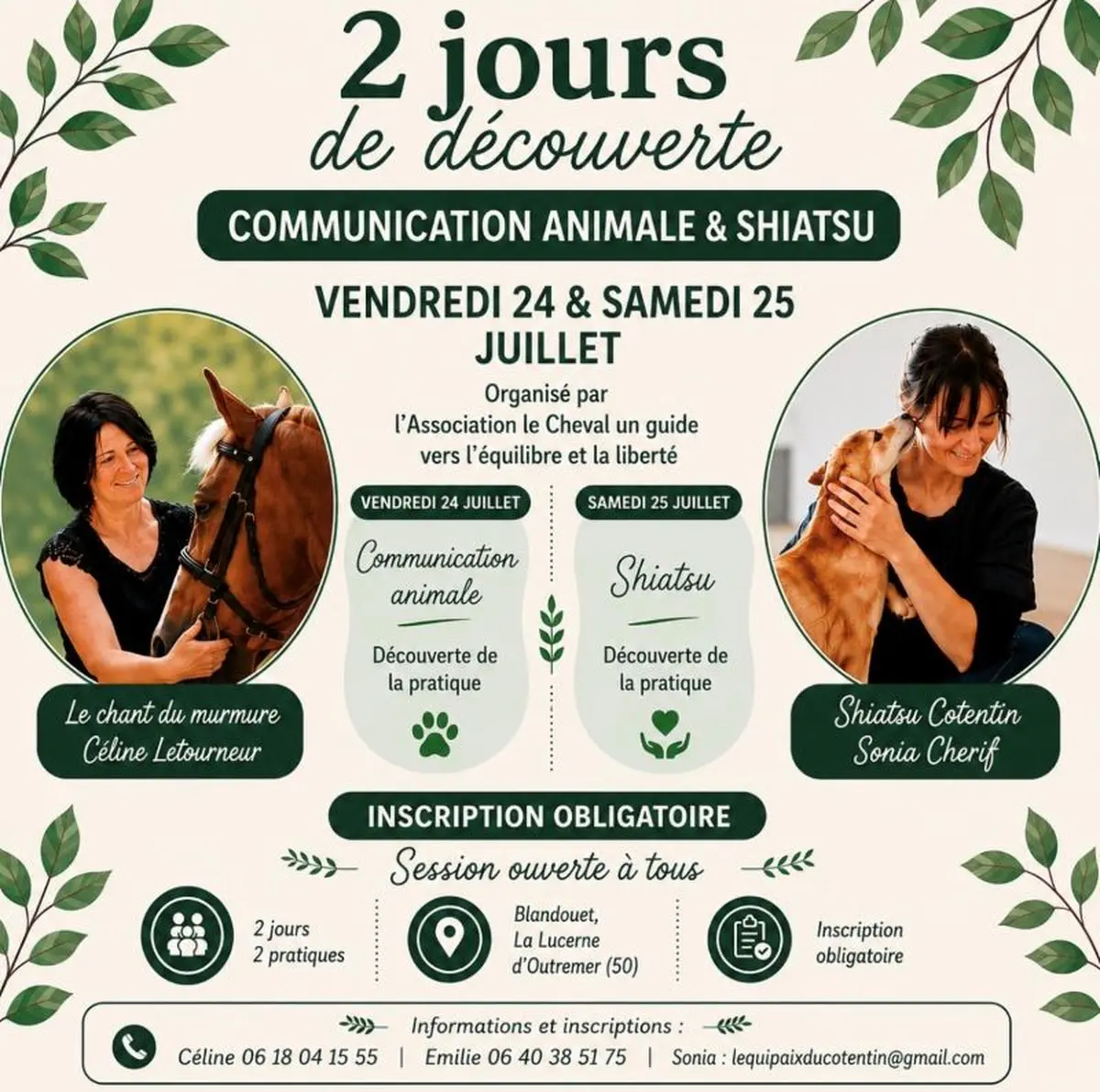 2 jours de découverte communication animale & Shiatsu