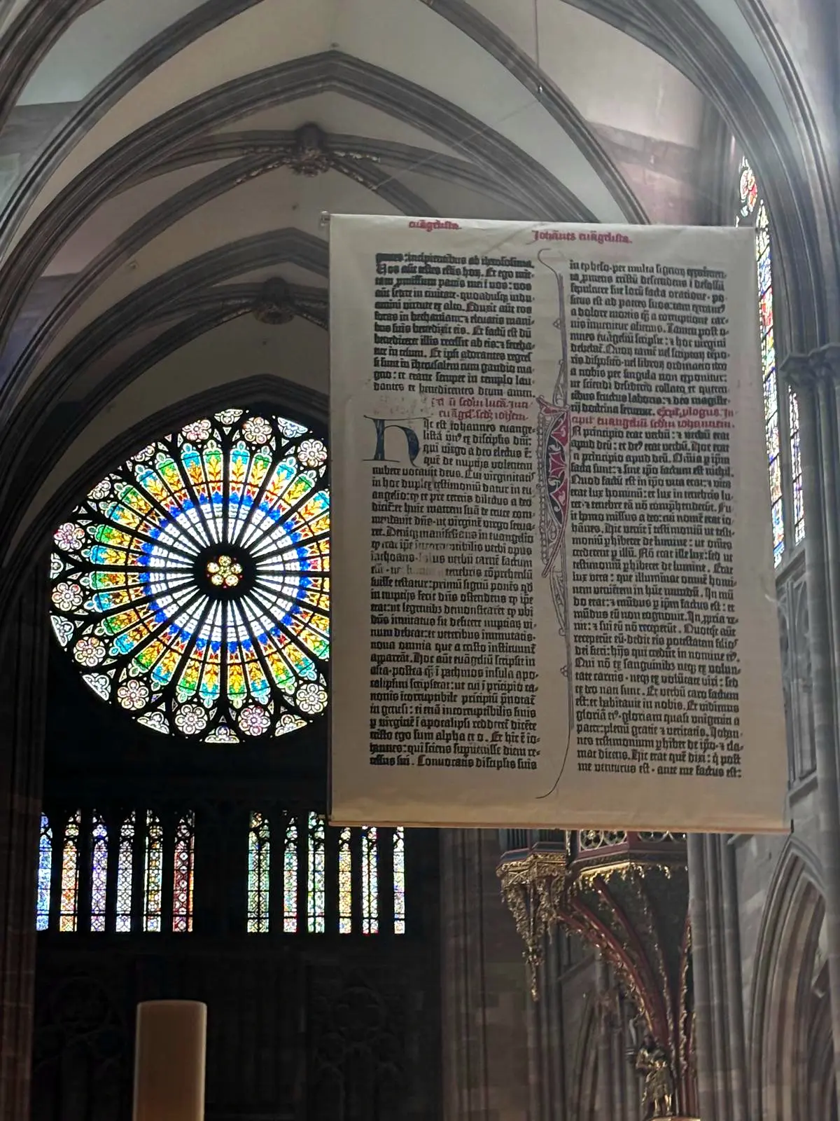 Exposition de la Bible de Gutenberg à la Cathédrale de Strasbourg