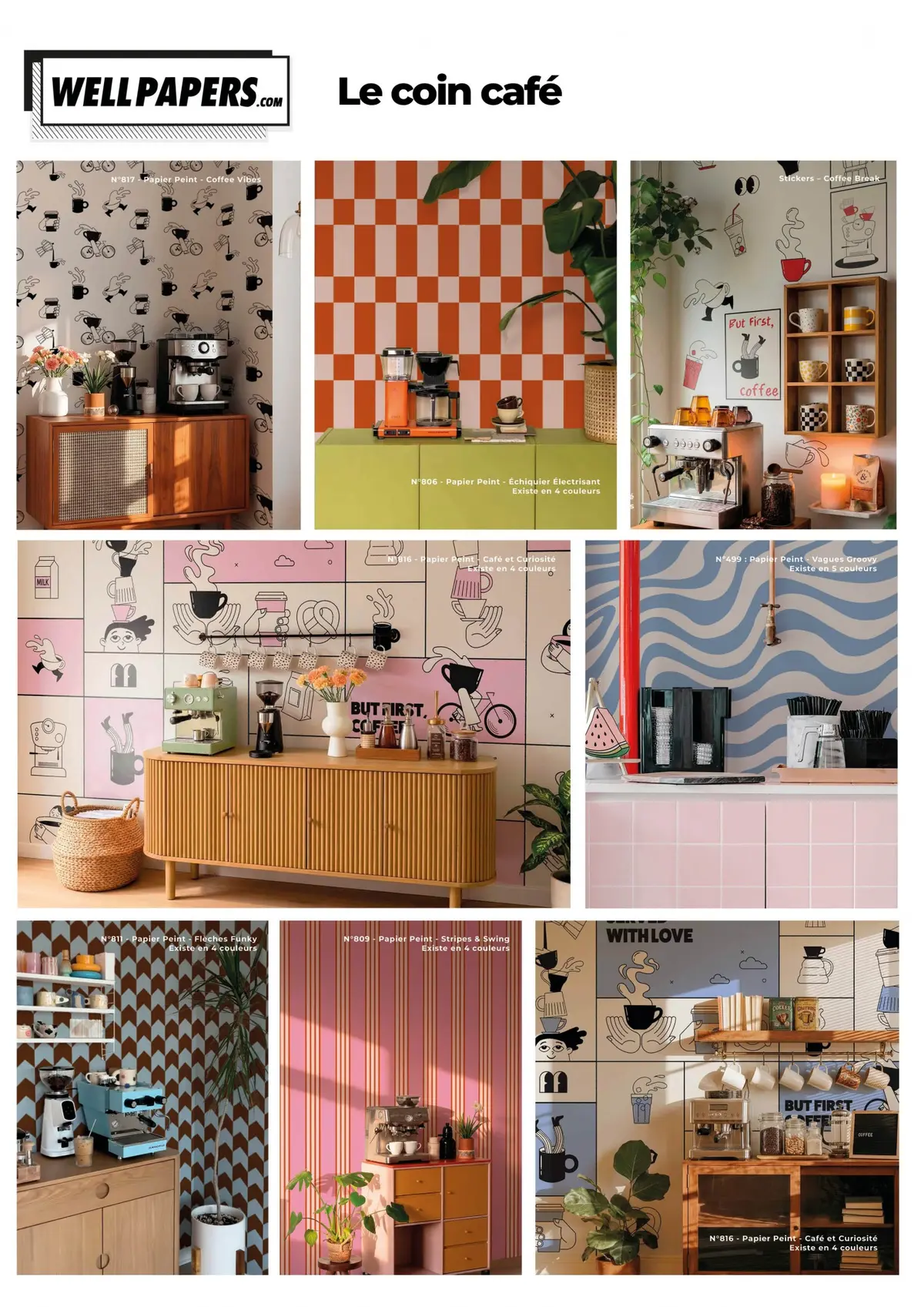Voici le coin café enfin sublimé grâce à un papier peint Wellpapers posé en quelques gestes seulement