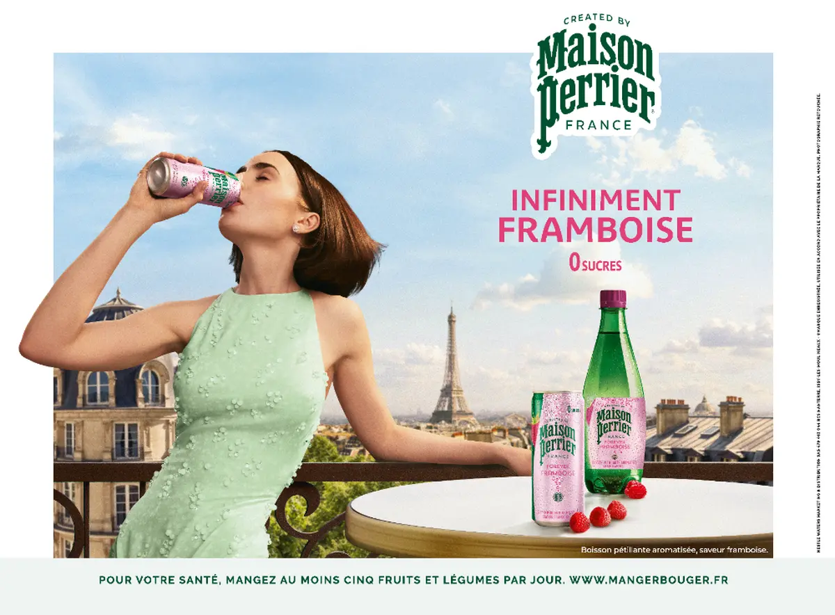 Maison Perrier lance Forever Framboise, une nouvelle boisson fruitée légère et pétillante qui capture parfaitement l'esprit du printemps