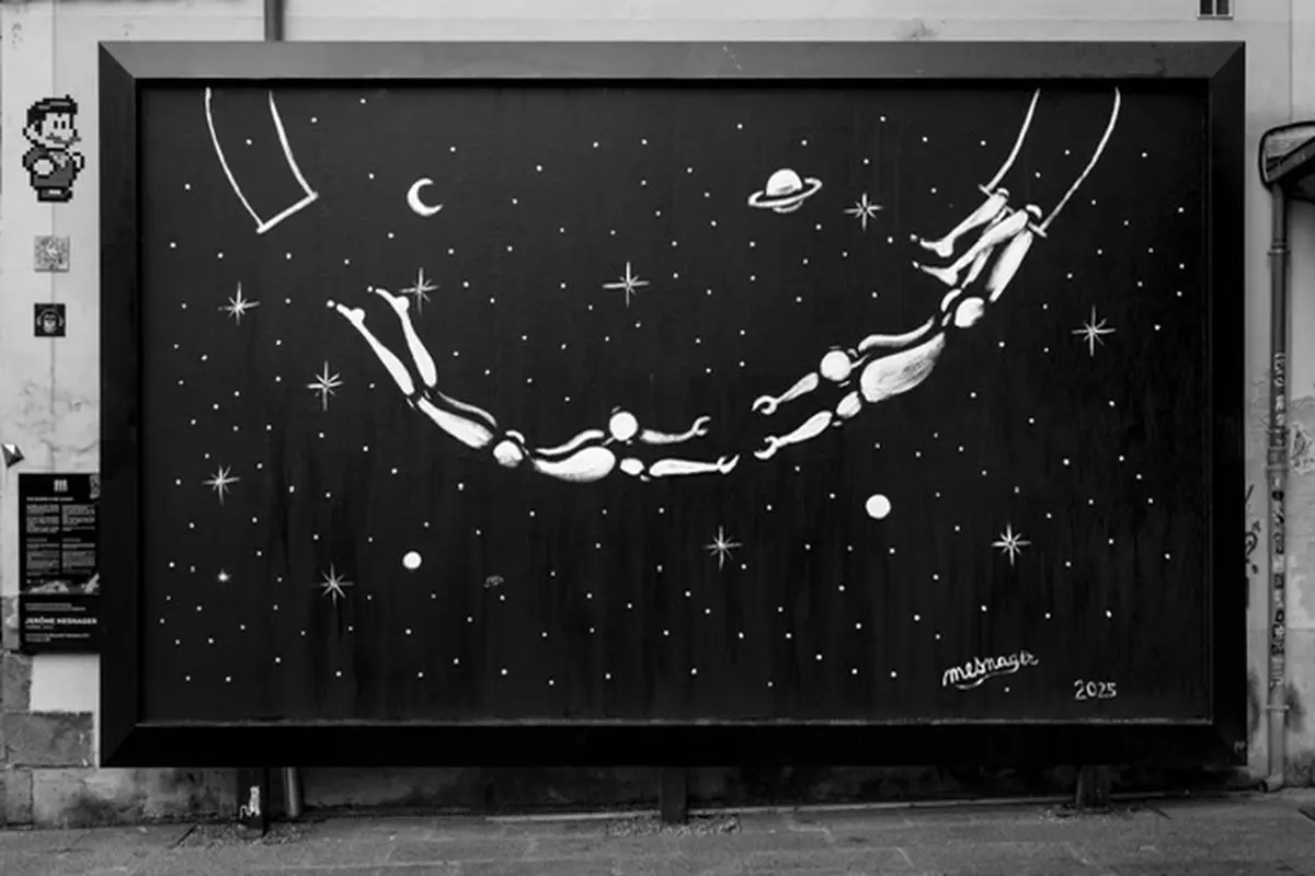 Street art au Couvent des Jacobins de Rennes : l'œuvre de Jérôme Mesnager sur le Mur de la rue d'Échange