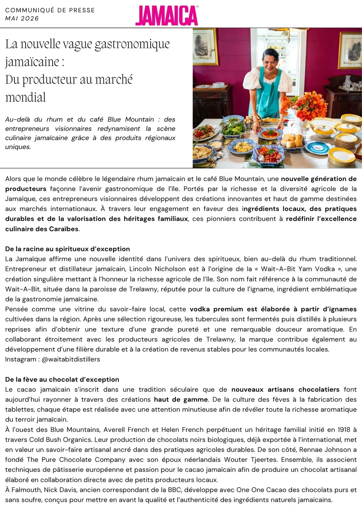 Gastronomie jamaïcaine : chocolatiers des Blue Mountains, restaurants primés et 3 festivals incontournables à ne pas manquer en 2026