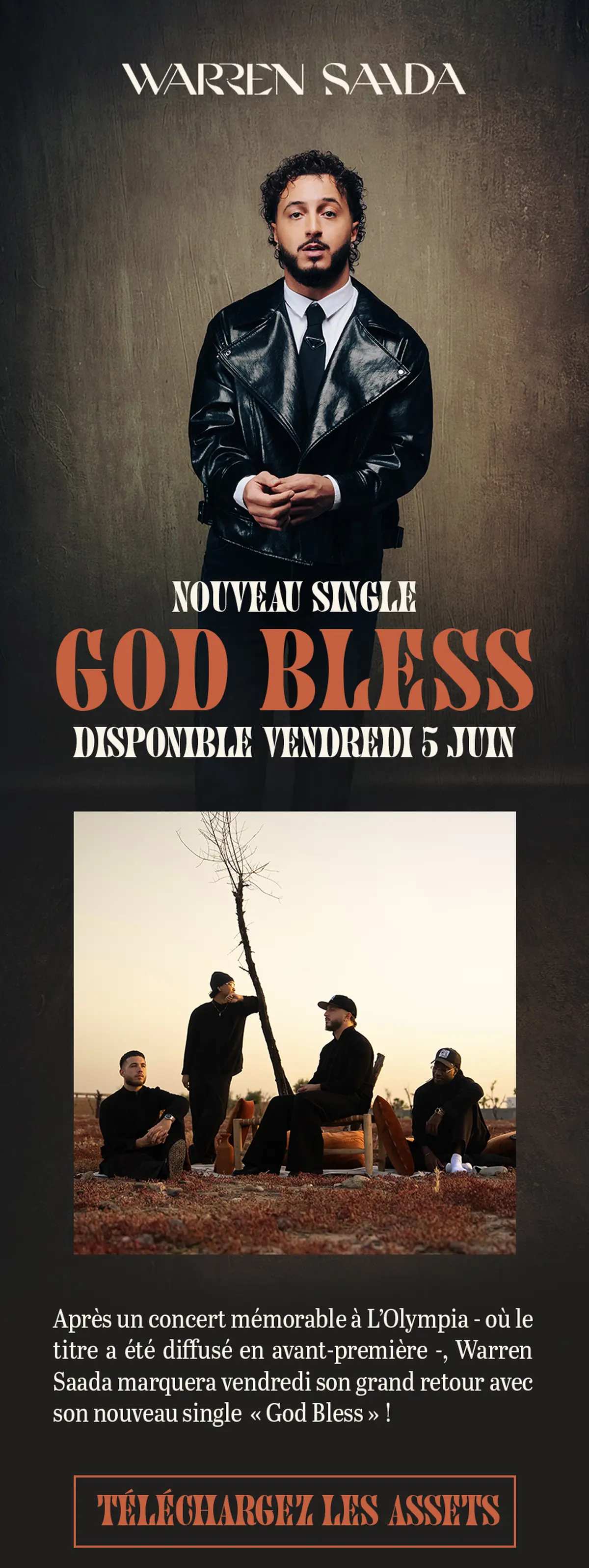Warren Saada dévoile enfin God Bless, le nouveau single que ses fans attendaient pour juin 2026
