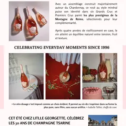 Champagne Tsarine fête ses 30 ans à Reims avec un rosé zéro dosage inédit à découvrir en avant-première chez Little Georgette