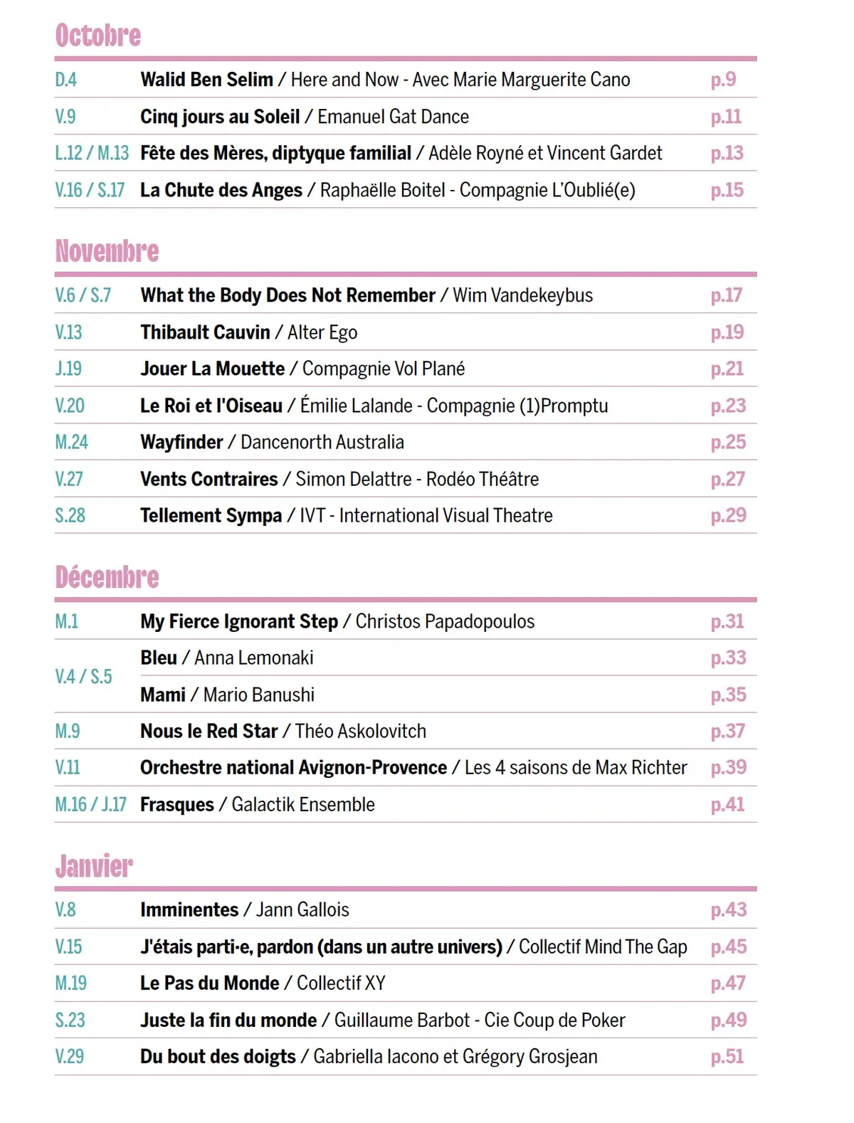 Programme de la saison 2026-2027 aux Salins, Scène nationale de Martigues