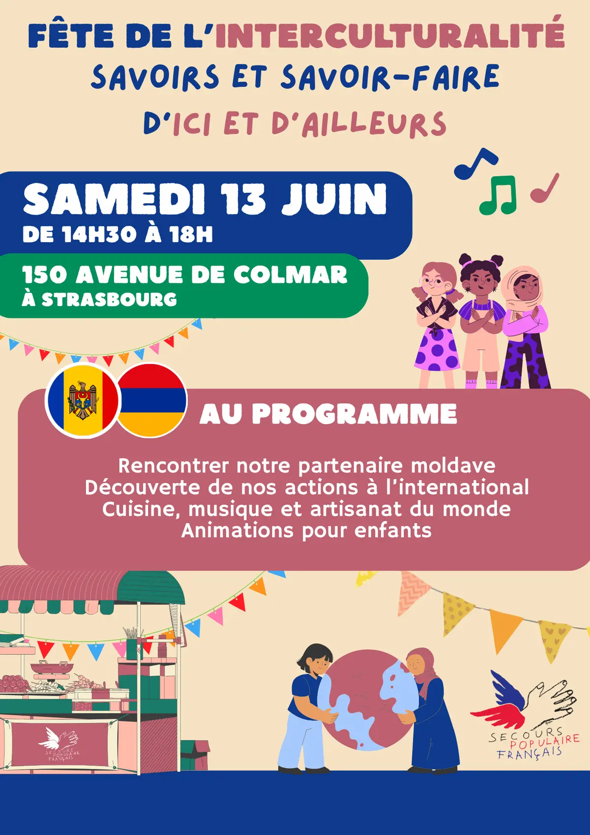 Fête de l'Interculturalité à Strasbourg : cuisine du monde, artisanat et rencontres culturelles