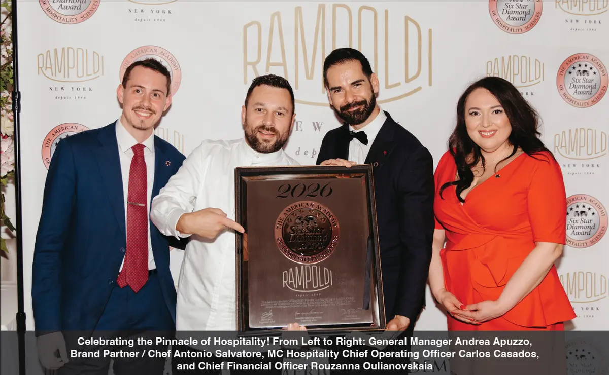 Rampoldi New York décroche le Six-Star Diamond Award en 2026 : la cuisine née à Monaco vient de conquérir Manhattan