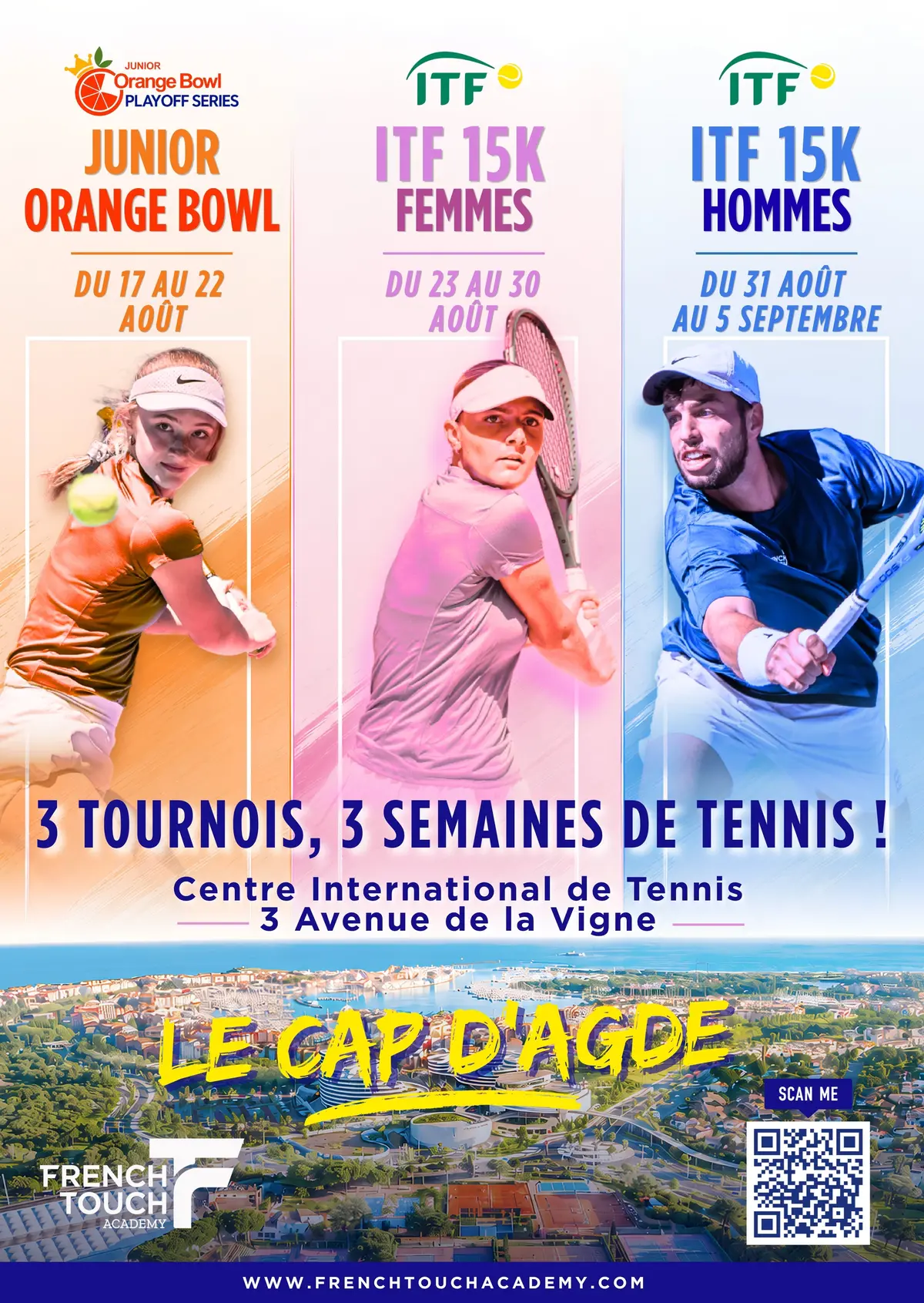 Tournois de tennis professionnels et juniors au Cap d'Agde