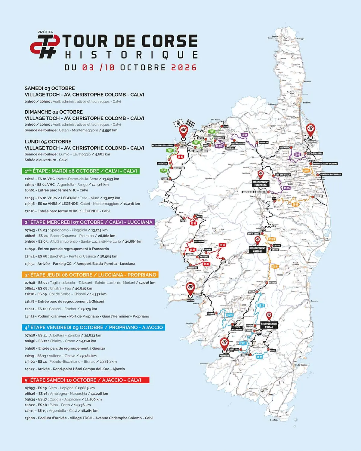 Tour de Corse Historique : le tracé de la 26e édition sur plus de 1 000 km