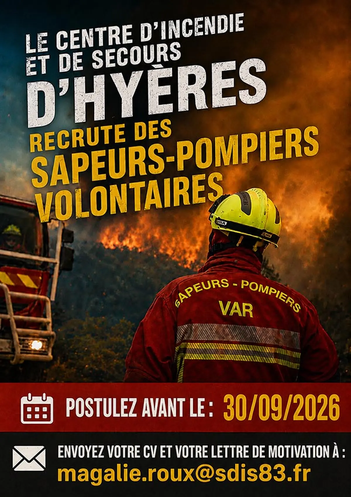 Recrutement de sapeurs-pompiers volontaires à Hyères, Carqueiranne et La Crau