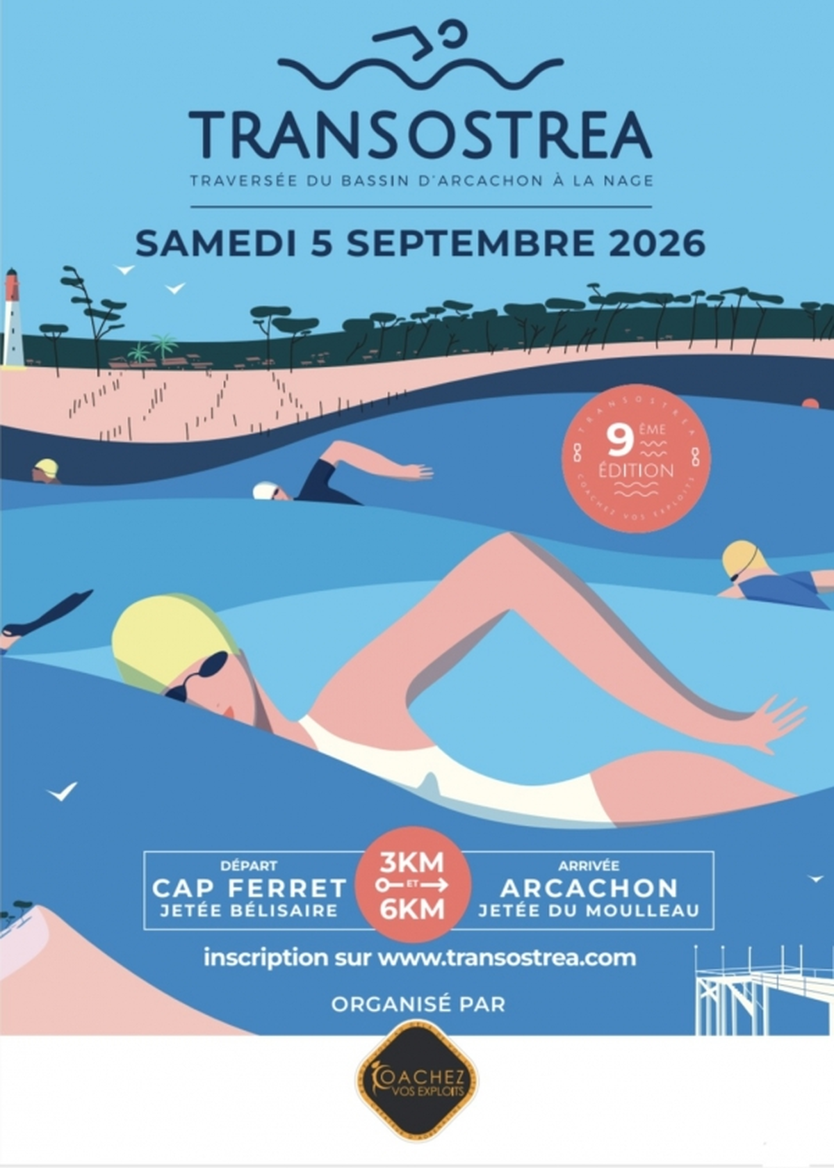 La TransOstrea : traversée à la nage à Arcachon