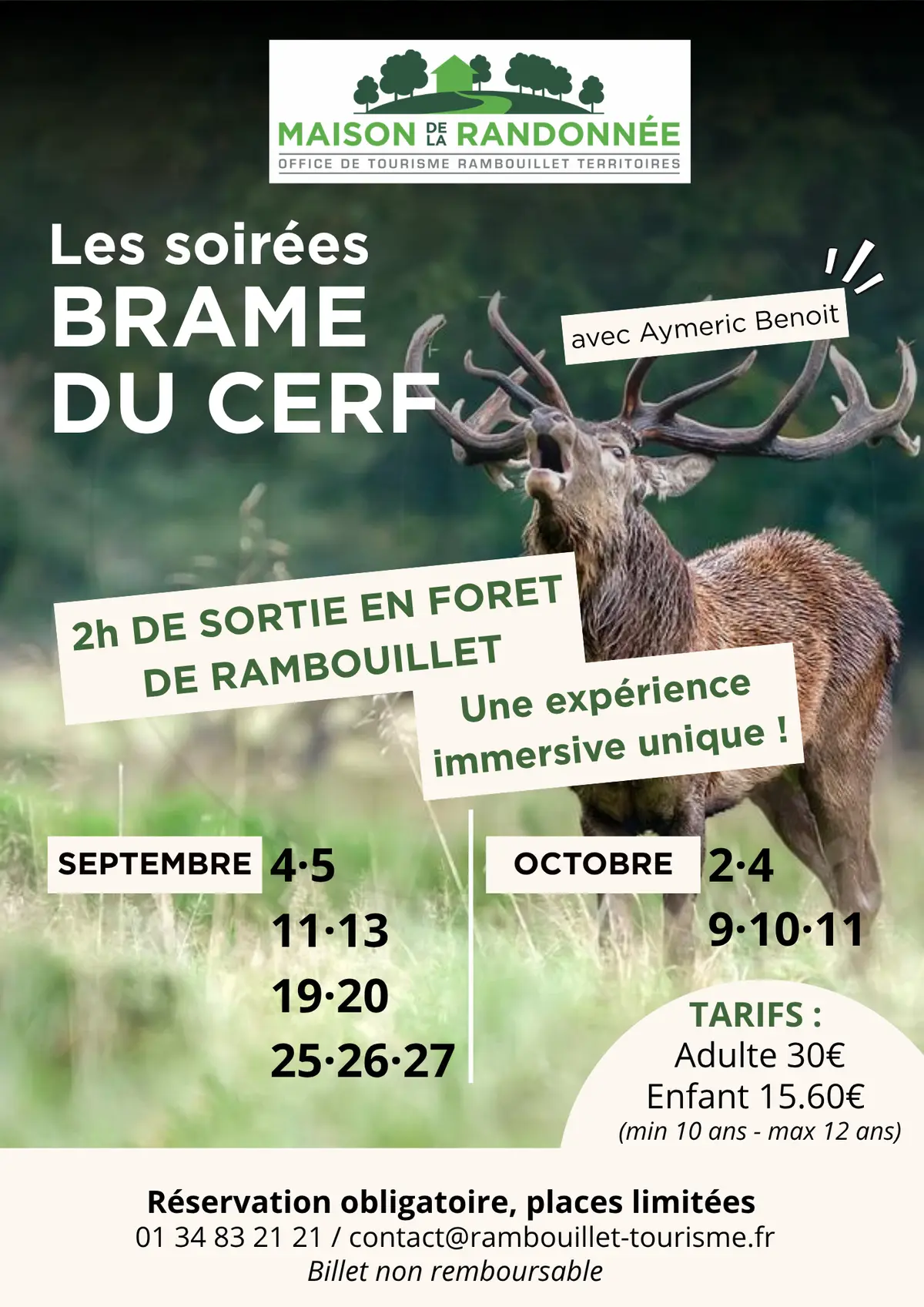 Soir&eacute;e brame du cerf en for&ecirc;t de Rambouillet avec Aymeric Benoit