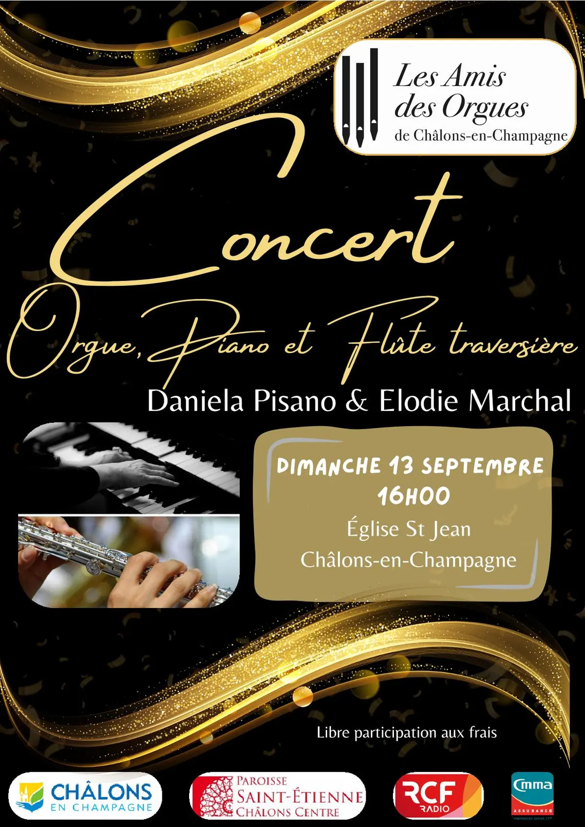 Concert de flûte traversière, orgue et piano à l'église Saint-Jean de Châlons-en-Champagne