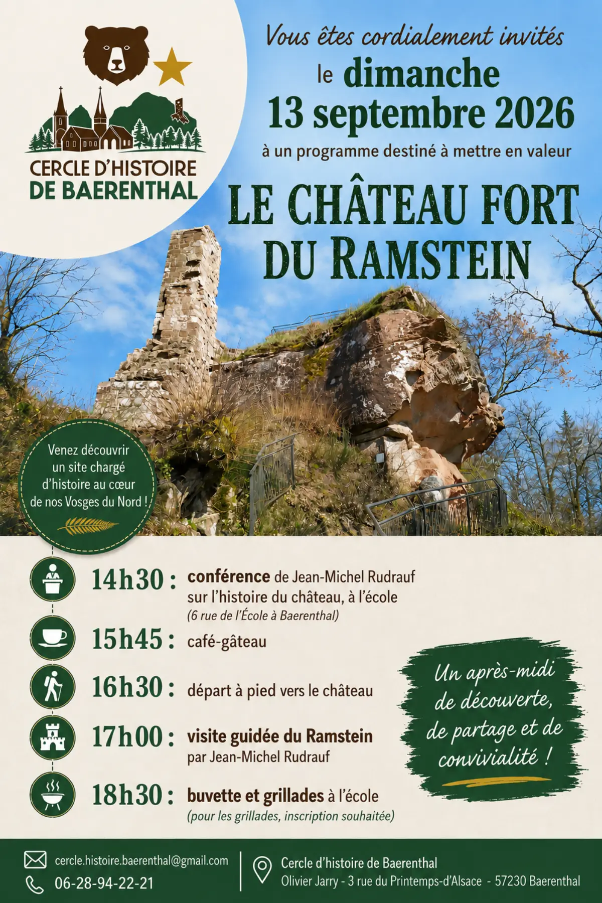 Conférence et visite guidée du château fort du Ramstein à Baerenthal