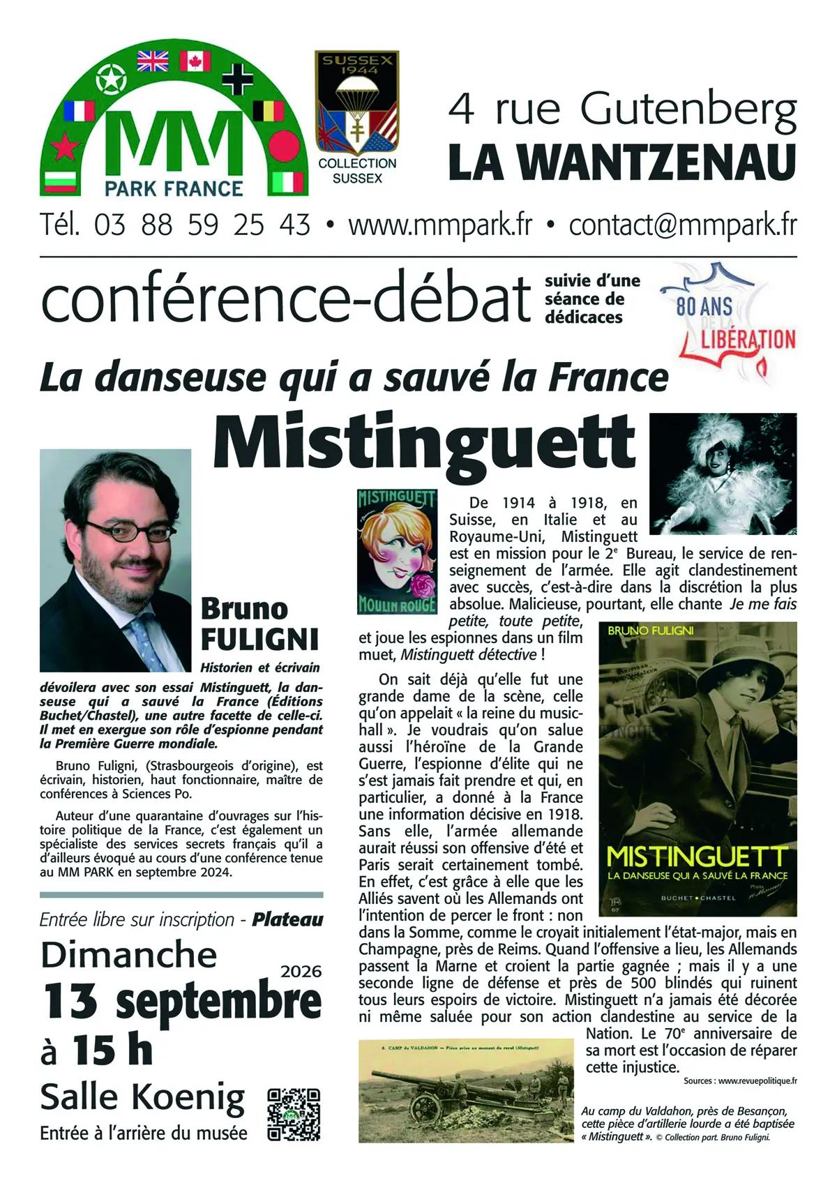 Conférence sur Mistinguett, la danseuse qui a sauvé la France, à La Wantzenau