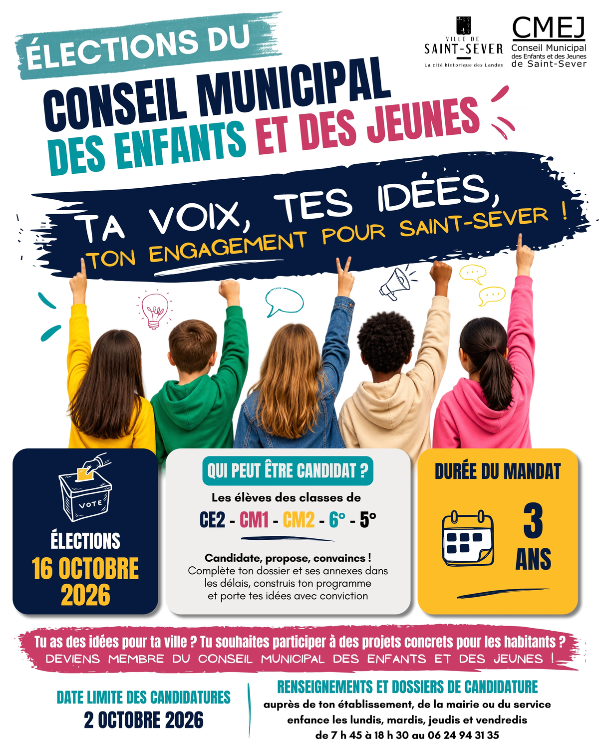 &Eacute;lections du Conseil Municipal des Enfants et des Jeunes de Saint-Sever