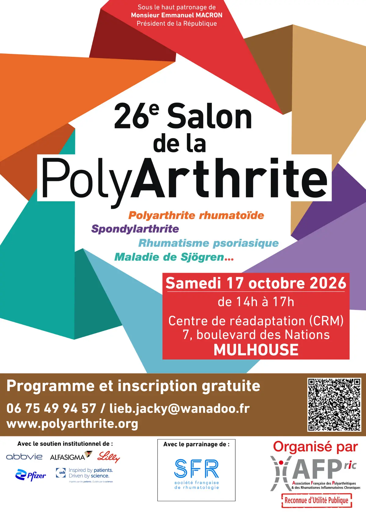 Salon de la PolyArthrite et des rhumatismes inflammatoires chroniques à Mulhouse