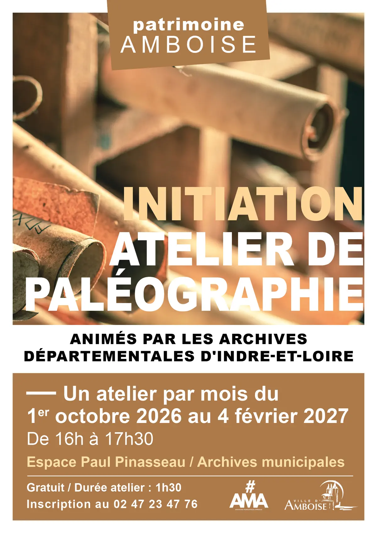 Atelier d'initiation à la paléographie à l'Espace Paul Pinasseau de Chargé