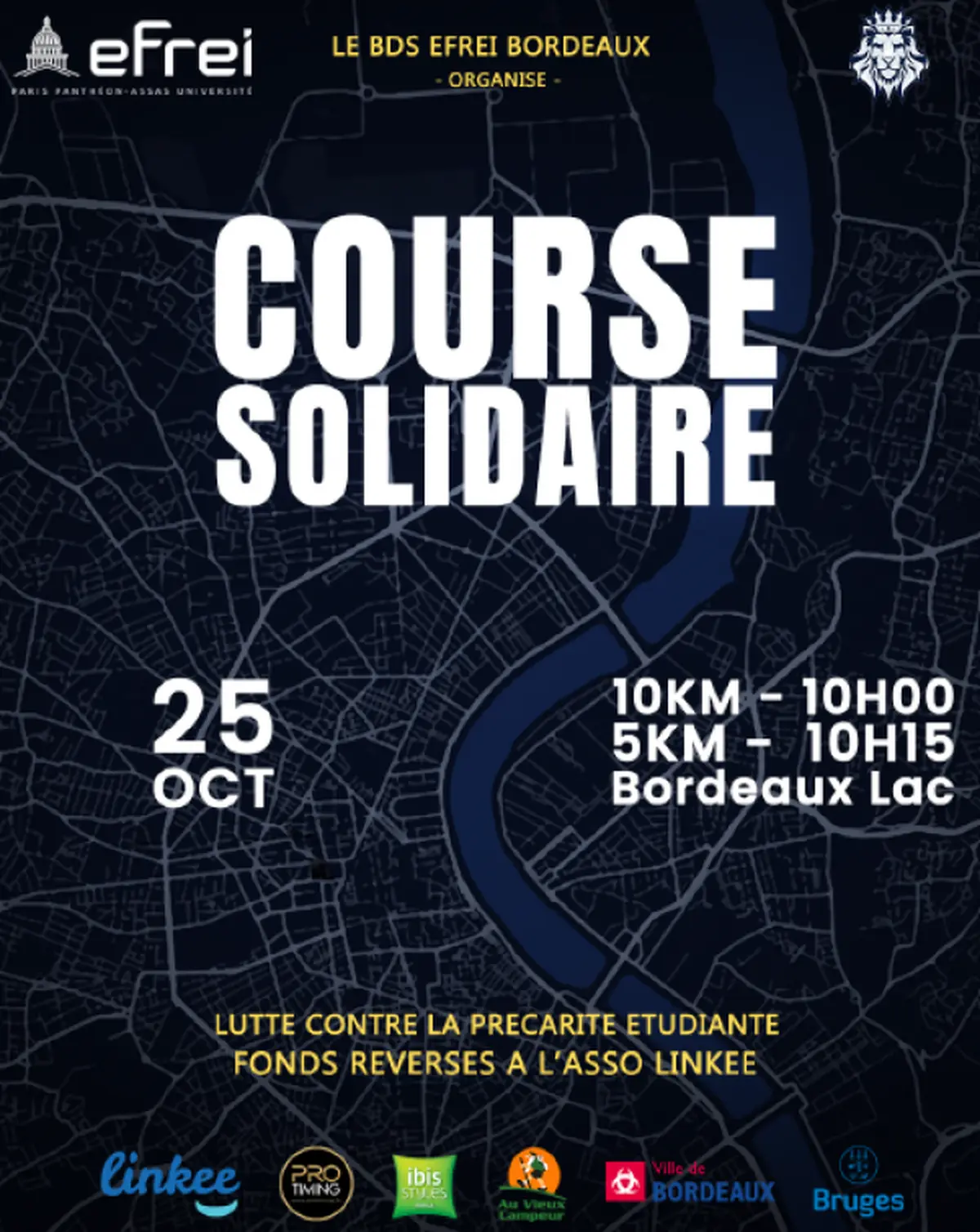 Course solidaire à Bordeaux : le défi running de l'Efrei sur 5 km et 10 km