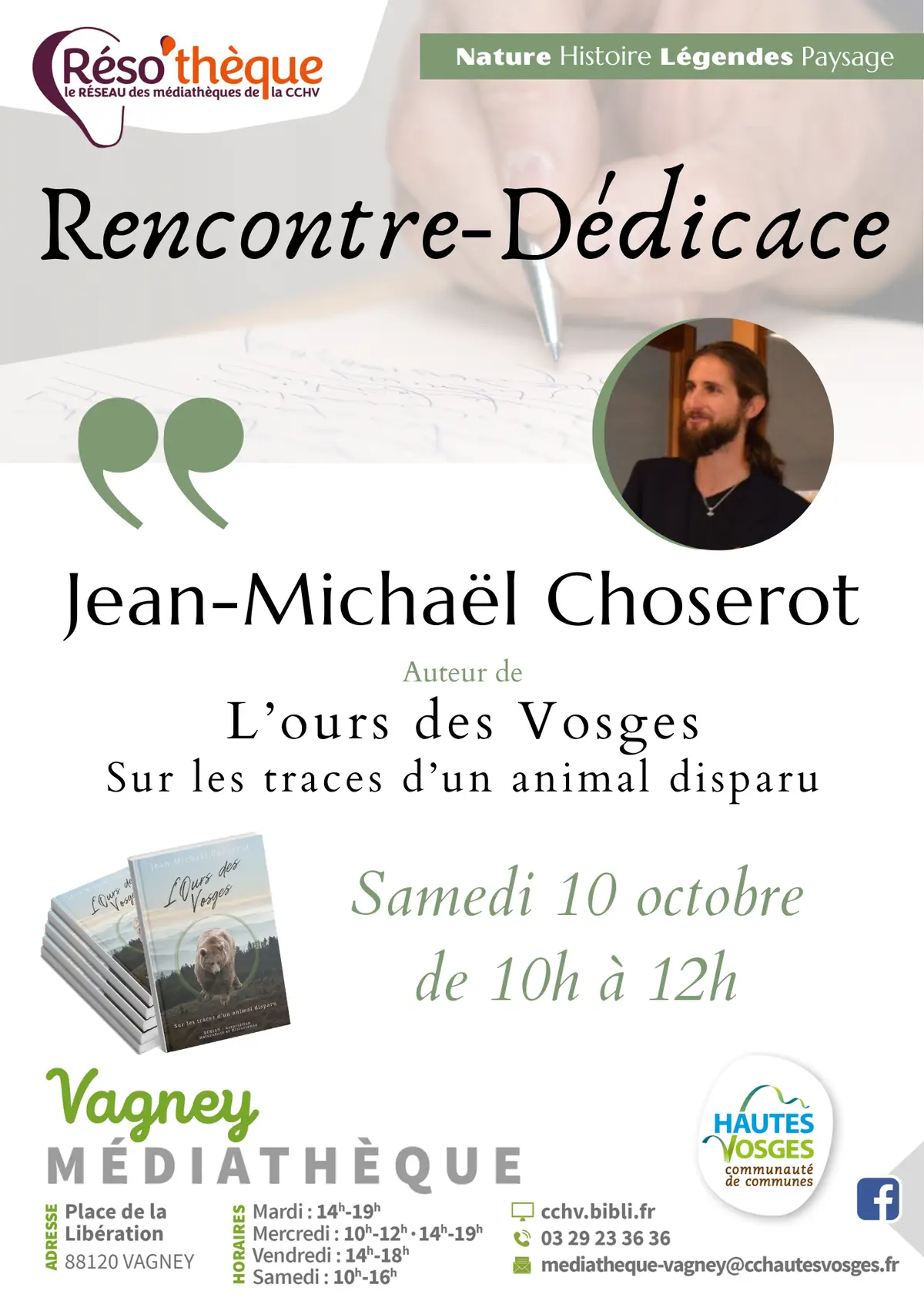 Rencontre-dédicace autour de l'ours des Vosges à Vagney