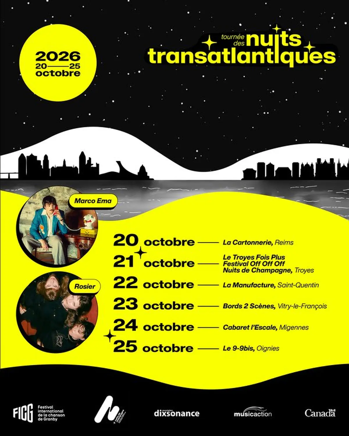 Concert des Nuits Transatlantiques à Reims : Marco Ema et Rosier en tournée