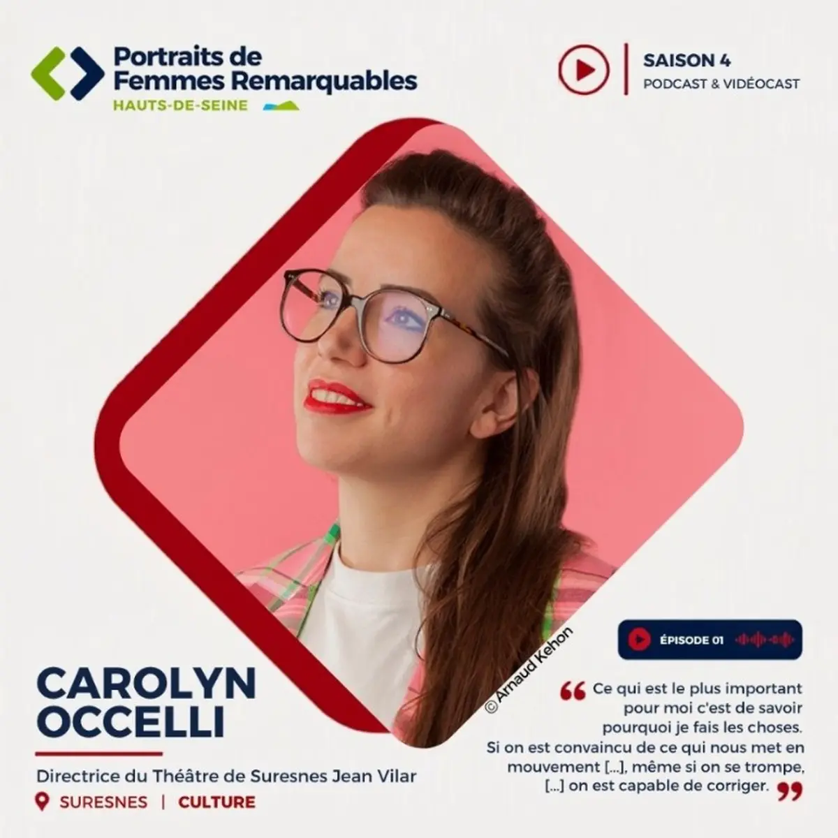 Podcast Portraits de Femmes remarquables : Carolyn Occelli, directrice du Théâtre de Suresnes Jean-Vilar, à l'honneur