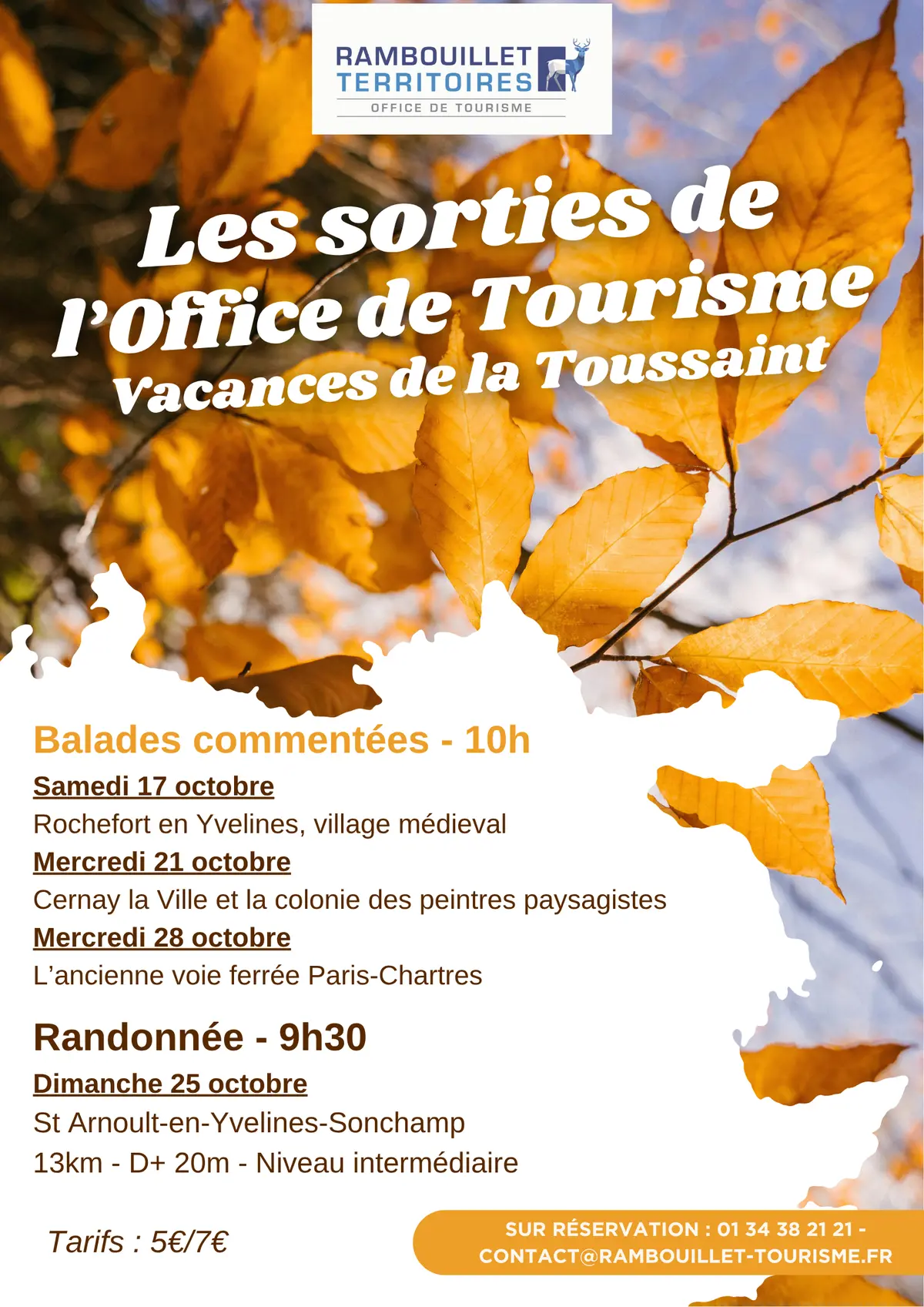 Randonnées et visites guidées à Rambouillet avec l'Office de Tourisme