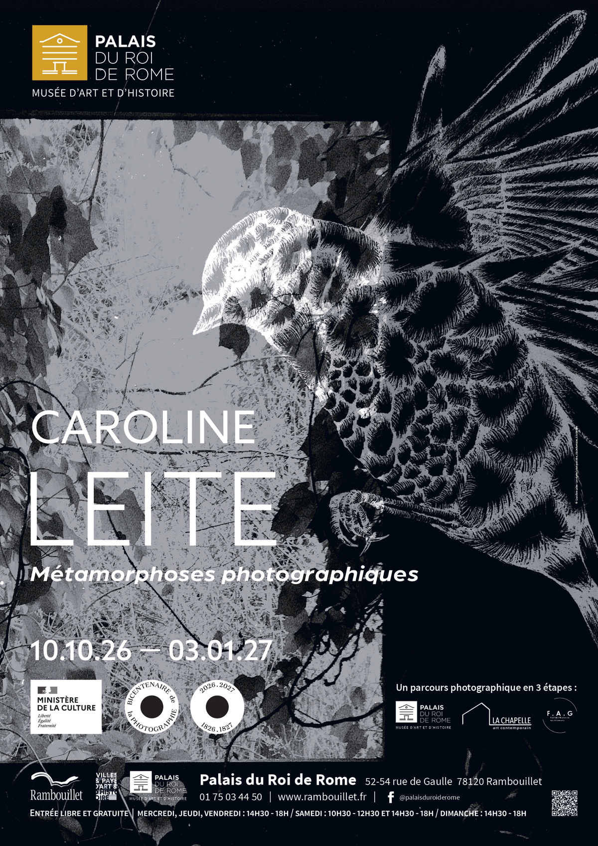 Exposition de photographie de Caroline Leite au Palais du roi de Rome à Rambouillet