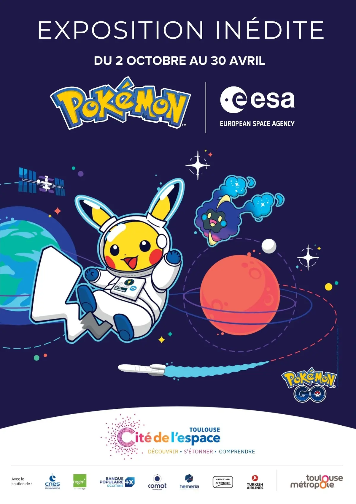 Exposition Pokémon x ESA à la Cité de l'espace de Toulouse