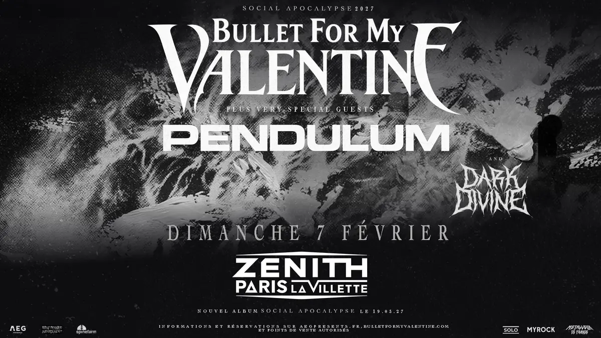 Bullet For My Valentine en concert au Zénith Paris - La Villette pour la tournée Social Apocalypse 2027
