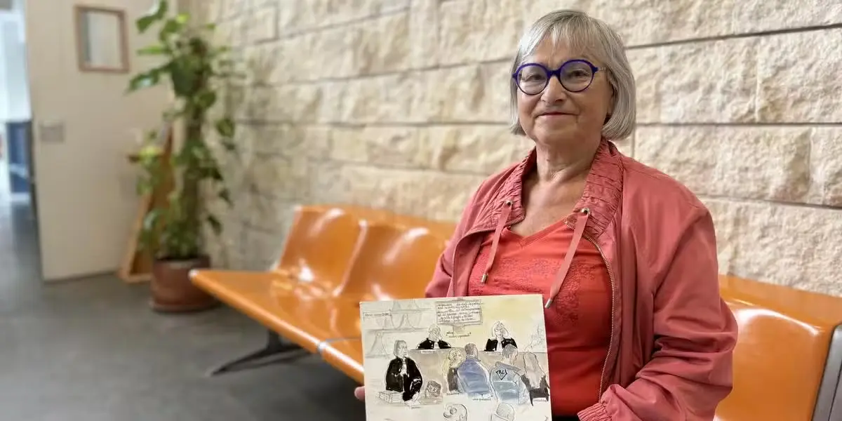 Exposition de croquis d'audience de Gisèle Arbouet au tribunal judiciaire de Bayonne