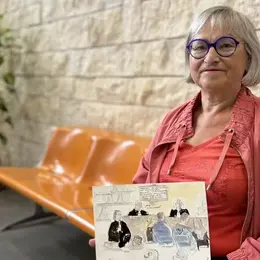 Exposition de croquis d'audience de Gisèle Arbouet au tribunal judiciaire de Bayonne