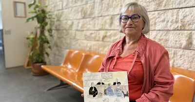 Exposition de croquis d'audience de Gis&egrave;le Arbouet au tribunal judiciaire de Bayonne