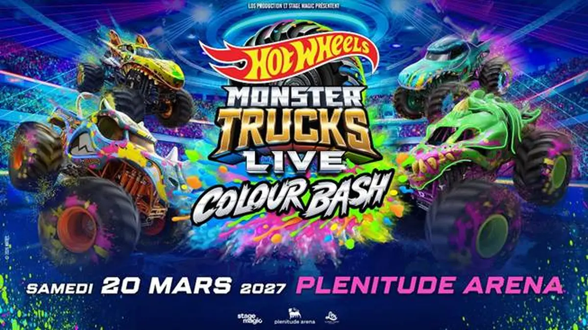 Hot Wheels Monster Trucks Live à la Plenitude Arena de Nanterre : le spectacle familial Colour Bash