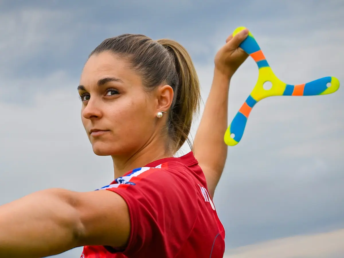 Marie Appriou, quadruple championne du monde de boomerang originaire de l'Essonne