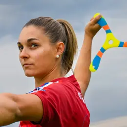 Marie Appriou, quadruple championne du monde de boomerang originaire de l'Essonne