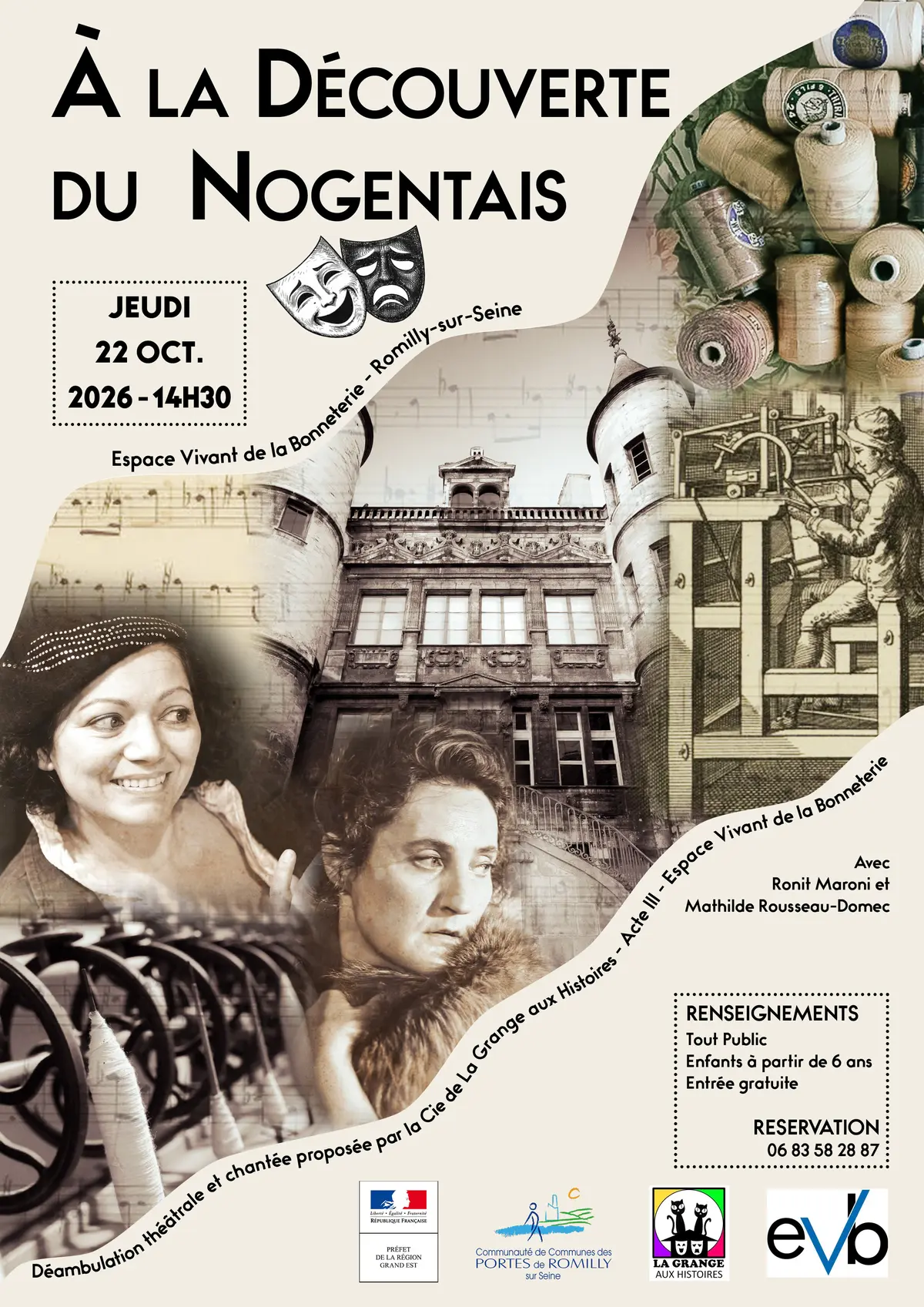 Déambulation théâtrale et chantée à la découverte du Nogentais à Romilly-sur-Seine