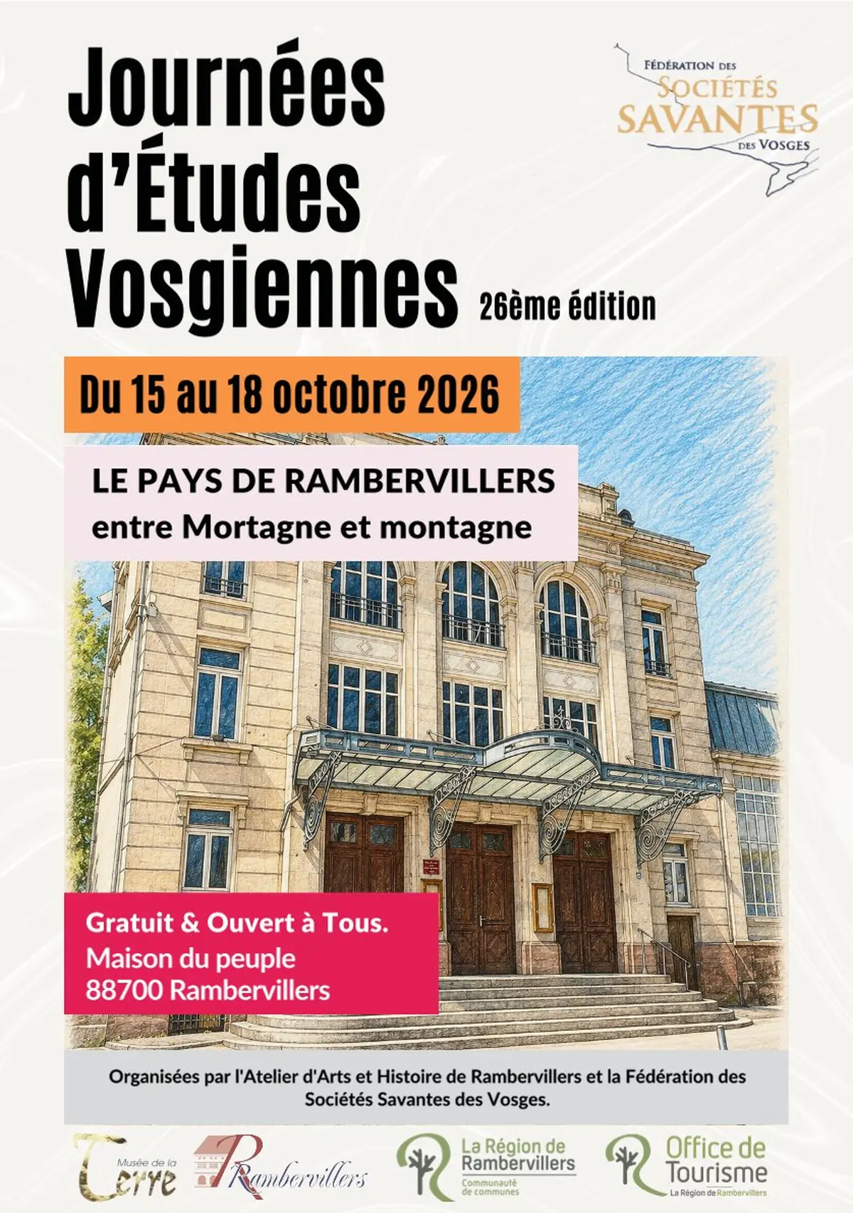 Journées d'études vosgiennes à Rambervillers : conférences et visites autour du pays de Rambervillers