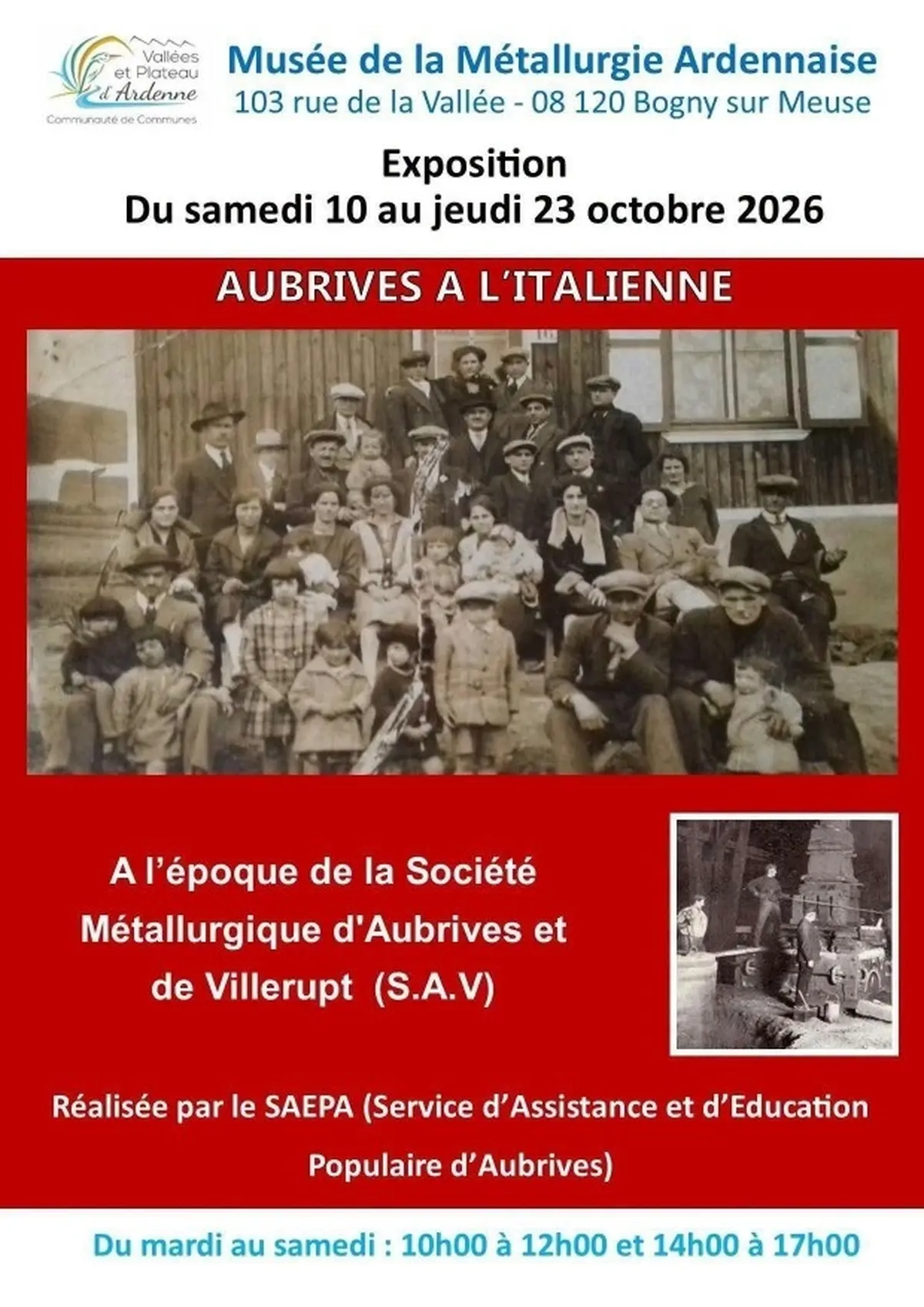 Exposition sur l'immigration italienne et la métallurgie ardennaise à Bogny-sur-Meuse