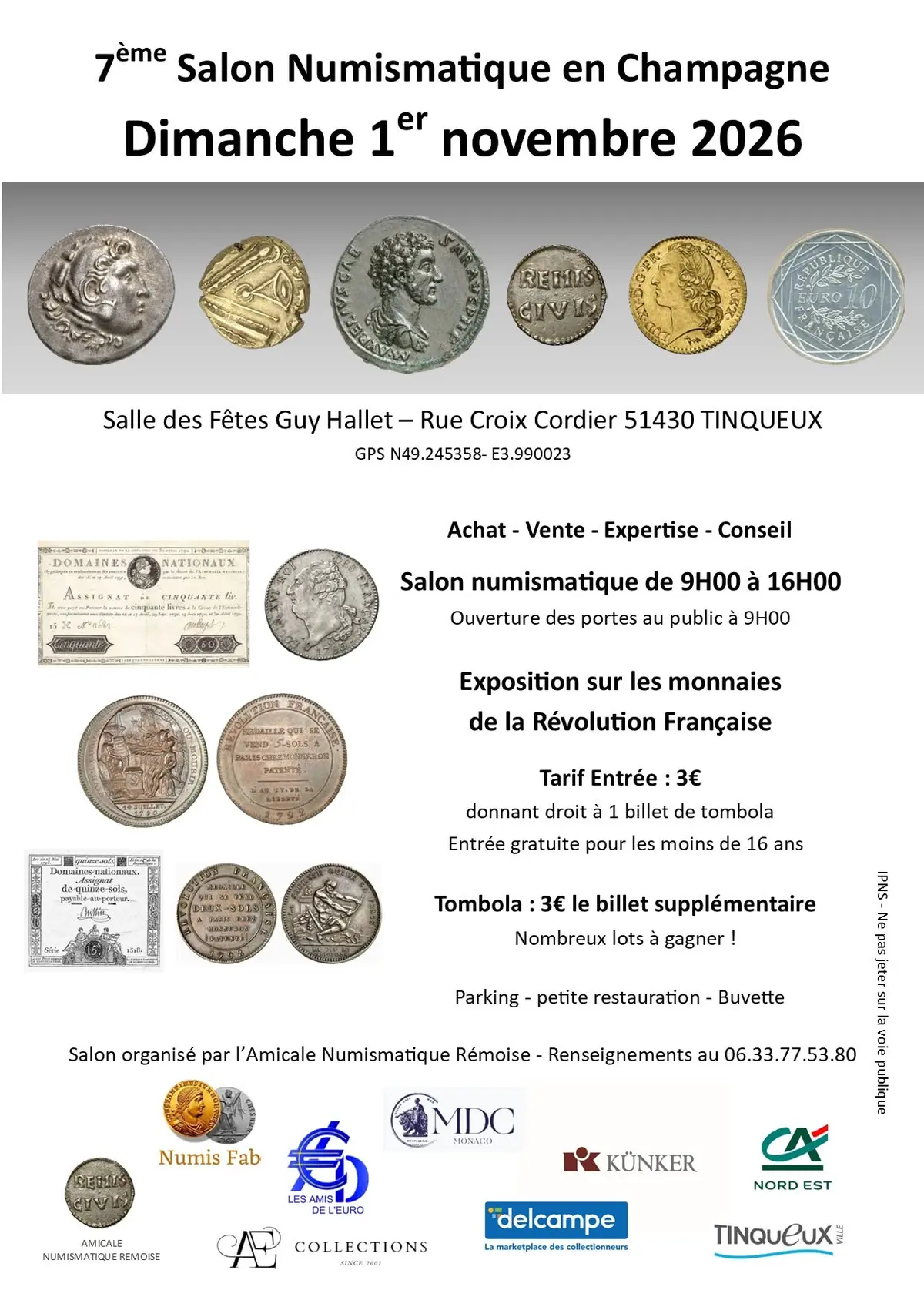 Salon Numismatique en Champagne à Tinqueux
