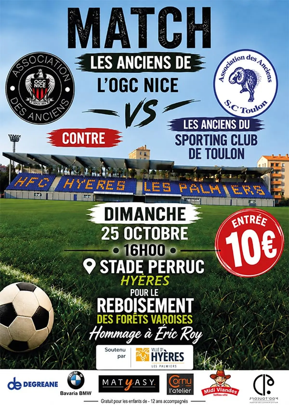 Match de football caritatif entre les Anciens de l'OGC Nice et les Anciens du SC Toulon à Hyères