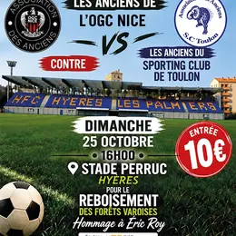 Match de football caritatif entre les Anciens de l'OGC Nice et les Anciens du SC Toulon à Hyères