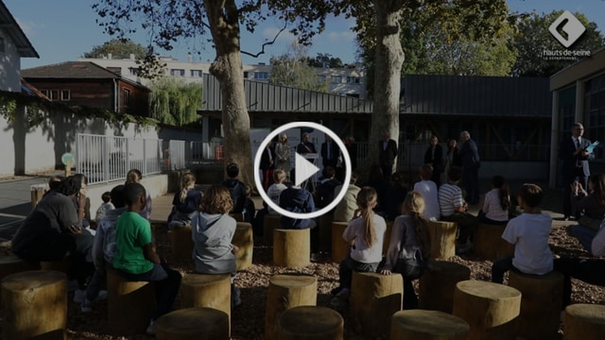 Inauguration de la cour Oasis à l'école Maritain-Renan de Meudon