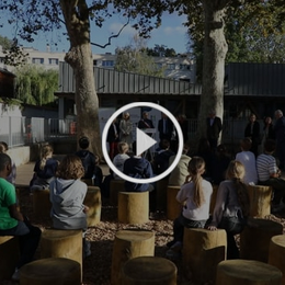 Inauguration de la cour Oasis à l'école Maritain-Renan de Meudon