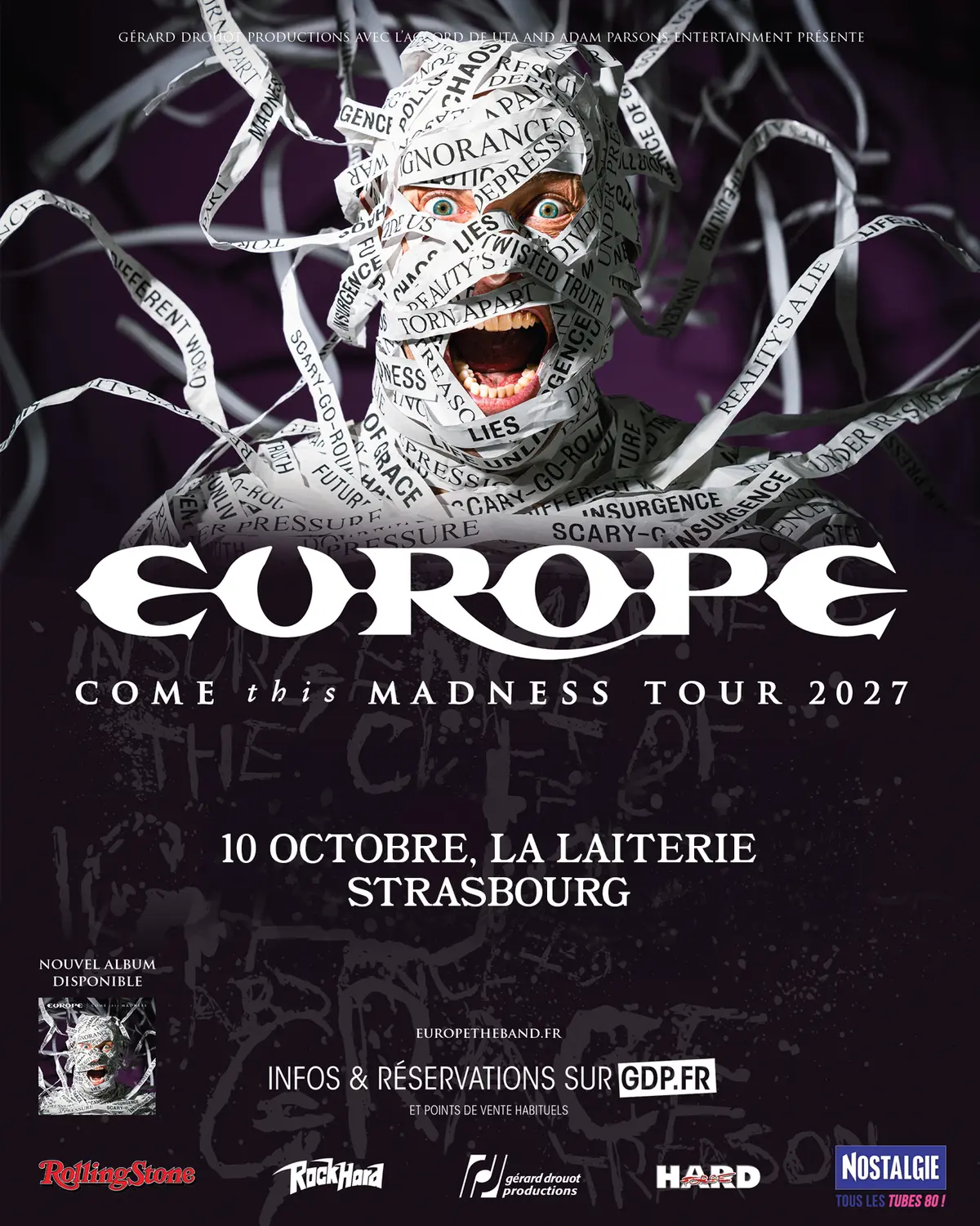 EUROPE en concert à La Laiterie de Strasbourg pour le Come This Madness Tour