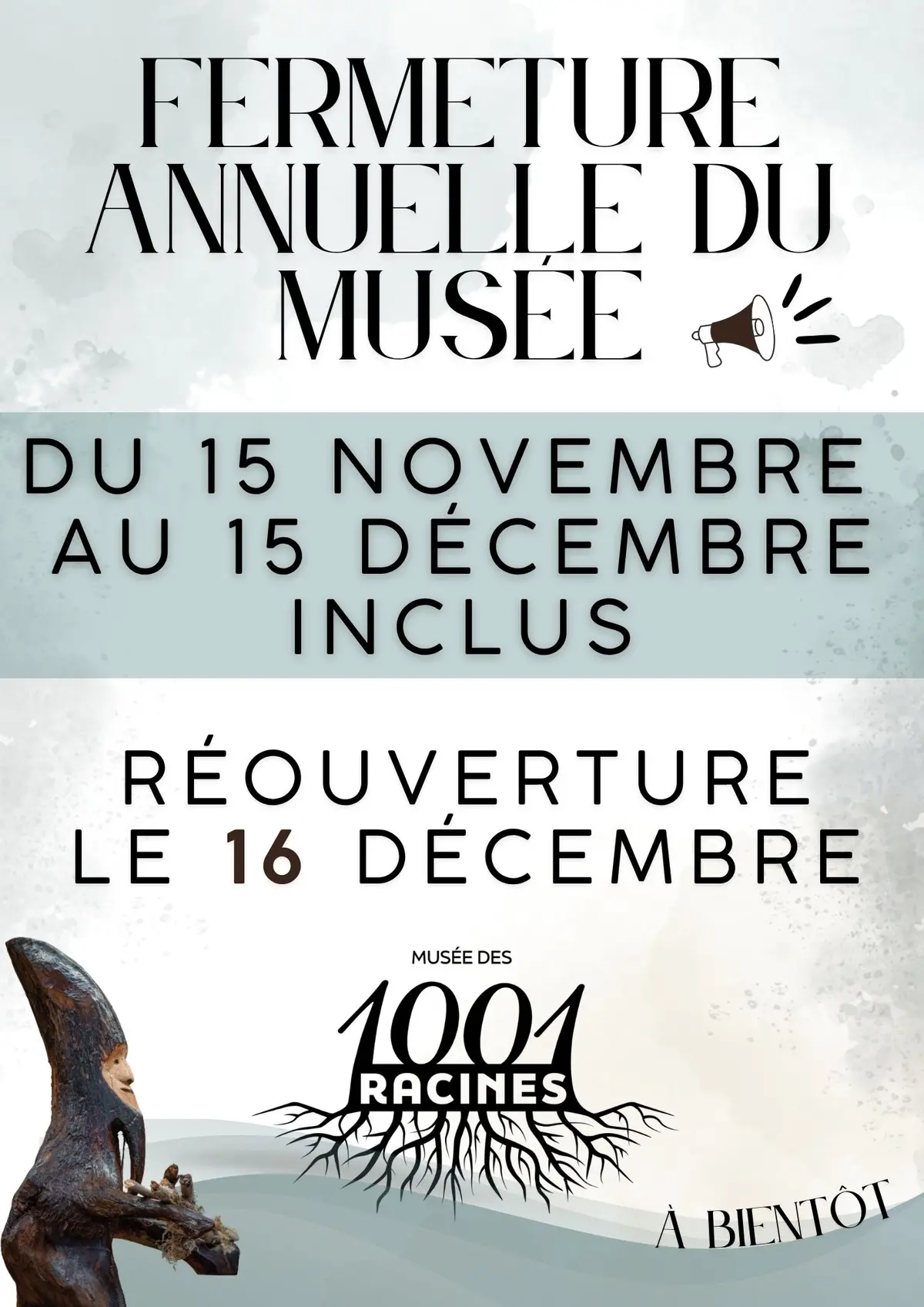 Fermeture temporaire du musée des 1001 Racines : réouverture prévue en décembre