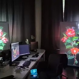 Camelliamania, une œuvre numérique de mapping vidéo au Château de la Neuenbourg à Guebwiller