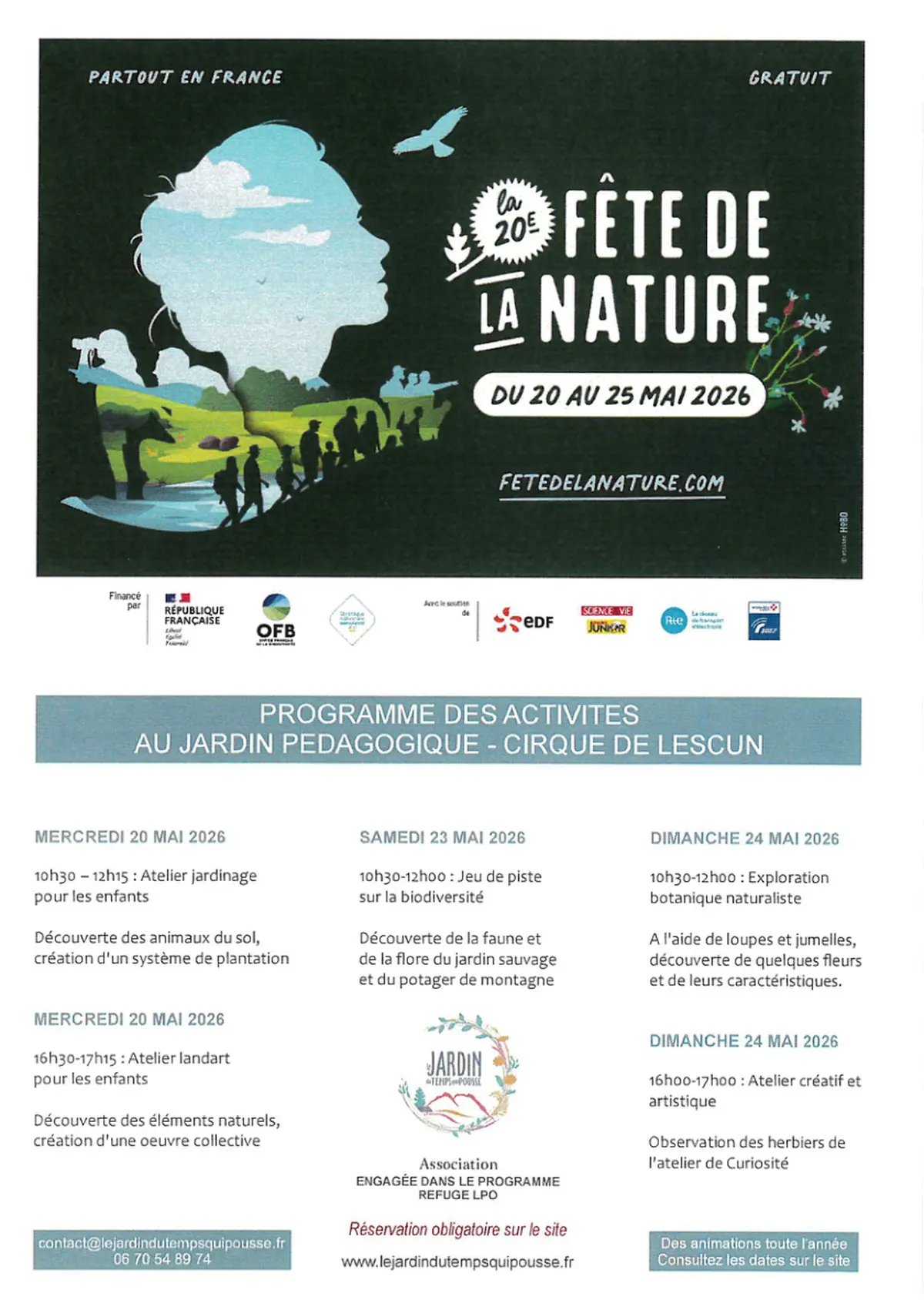 20ème Fête de la Nature - Atelier créatif et artistique